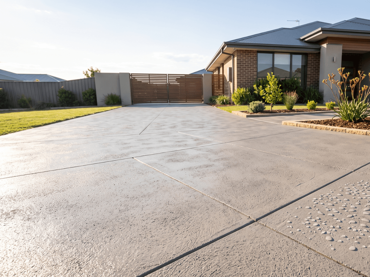 Water beading on a sealed concrete surface showing the protection provided
