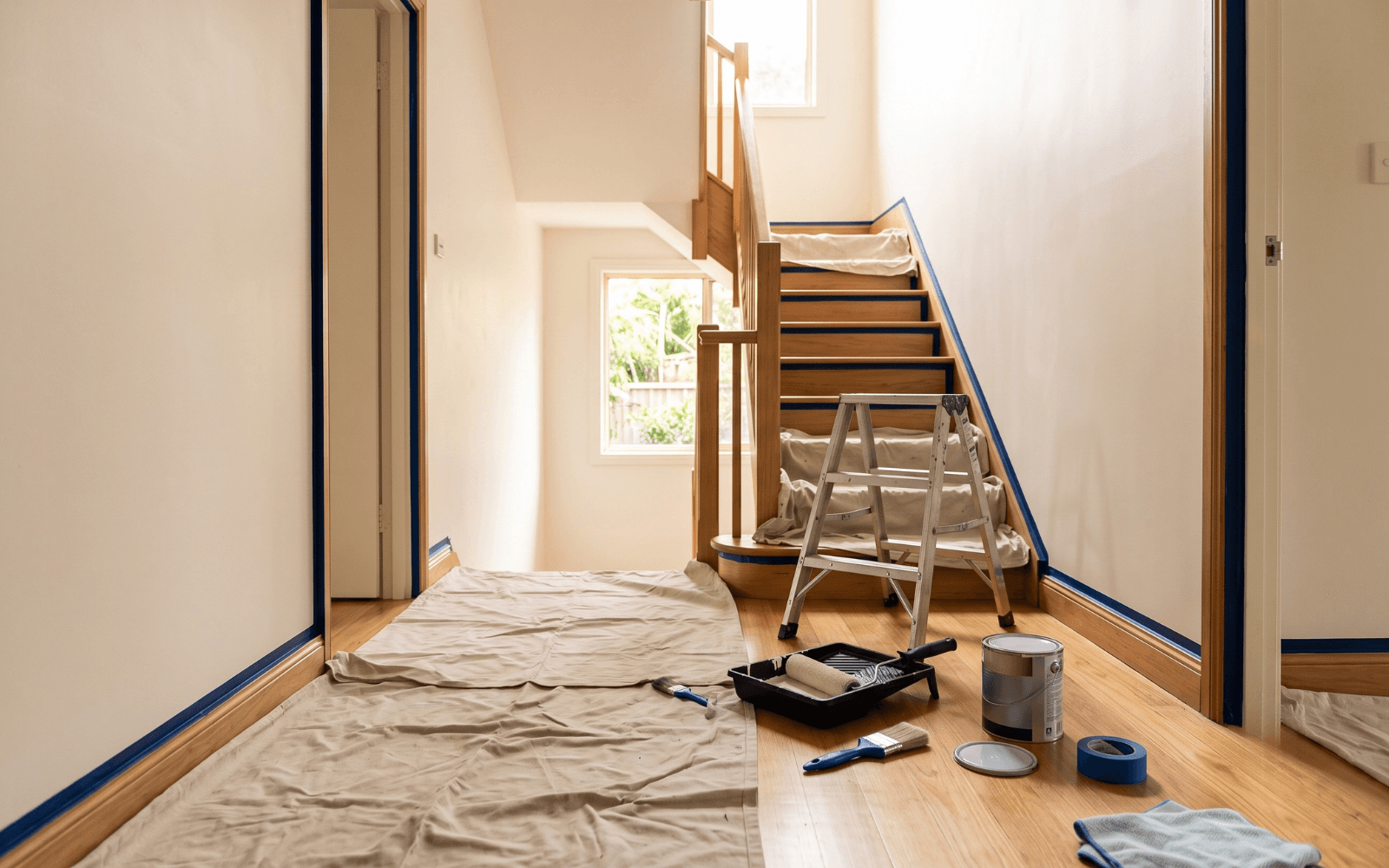 Painting services in Sydney covering interior rooms, hallways and residential spaces