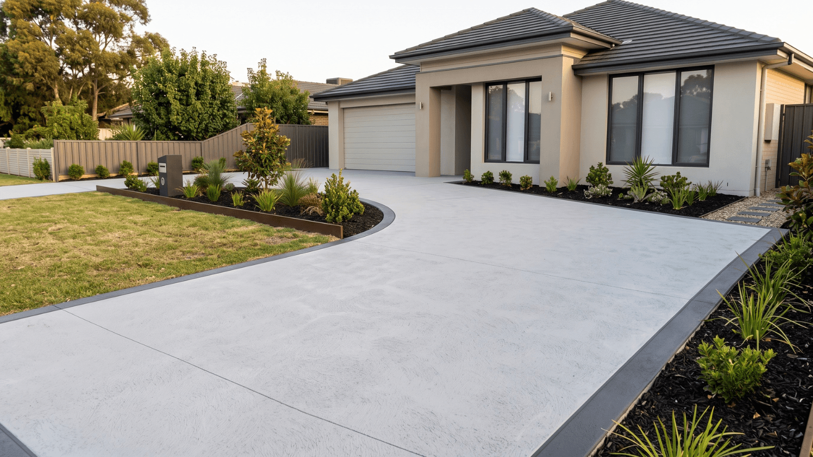 Spraycrete overlay in progress on a residential driveway surface